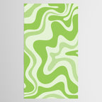 Retro Liquid Swirl Abstract Pattern in Light Lime Green Tablecloth Gallery Image 2