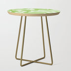 Retro Liquid Swirl Abstract Pattern in Light Lime Green Side Table Gallery Image 1