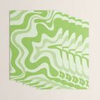 Retro Liquid Swirl Abstract Pattern in Light Lime Green Wrapping Paper Gallery Image 3