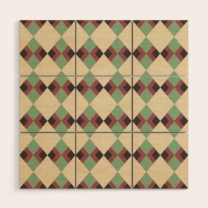 Geometric Trend Pistache and Cocoa Wood Wall Art Gallery Image 1
