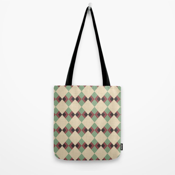 Geometric Trend Pistache and Cocoa Tote Bag Gallery Image 2