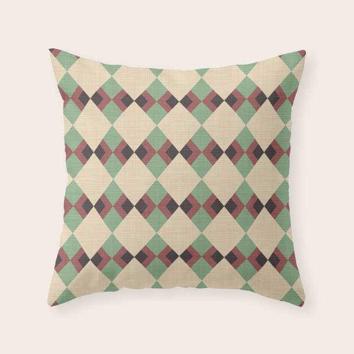 Geometric Trend Pistache and Cocoa Throw Pillow Gallery Image 6