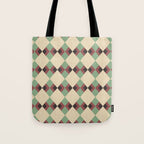 Geometric Trend Pistache and Cocoa Tote Bag Gallery Image 1