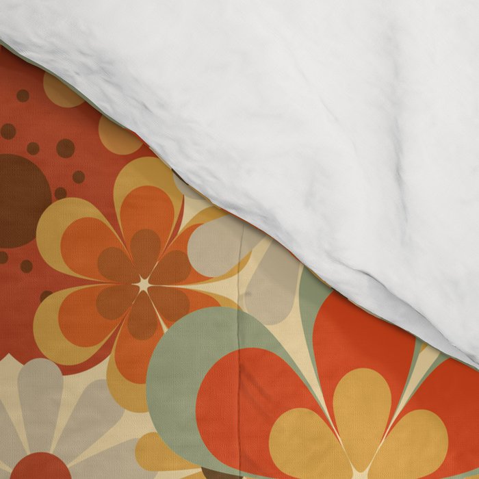 Patterned Retro 70's Floral Prints Comforter Gallery Image 4