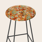 Patterned Retro 70's Floral Prints Stool Gallery Image 2