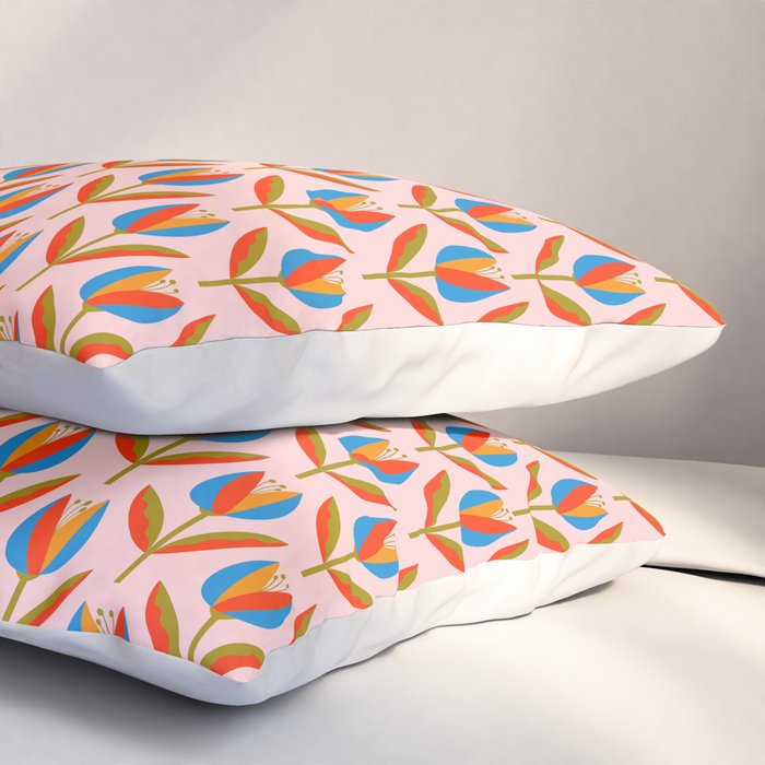 Bohemian Summer Tulips Pattern Pillow Sham Gallery Image 3