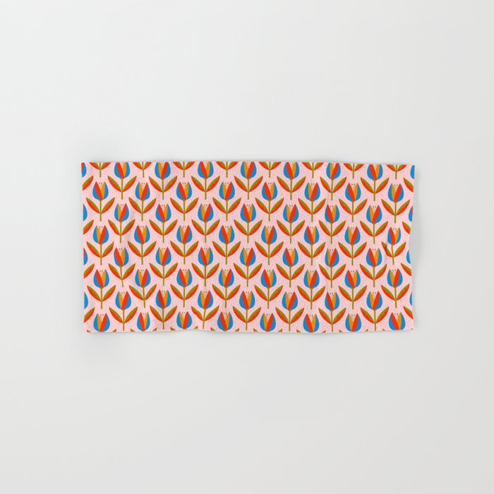 Bohemian Summer Tulips Pattern Bath Towel Gallery Image 1