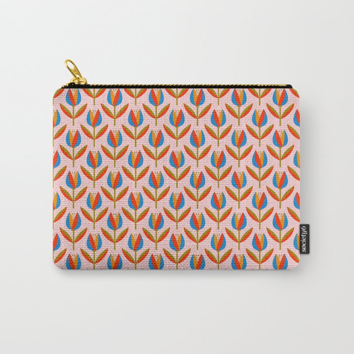 Bohemian Summer Tulips Pattern Carry All Pouch Gallery Image 1