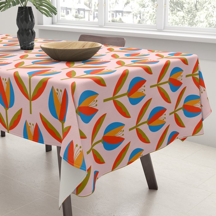 Bohemian Summer Tulips Pattern Tablecloth Gallery Image 3
