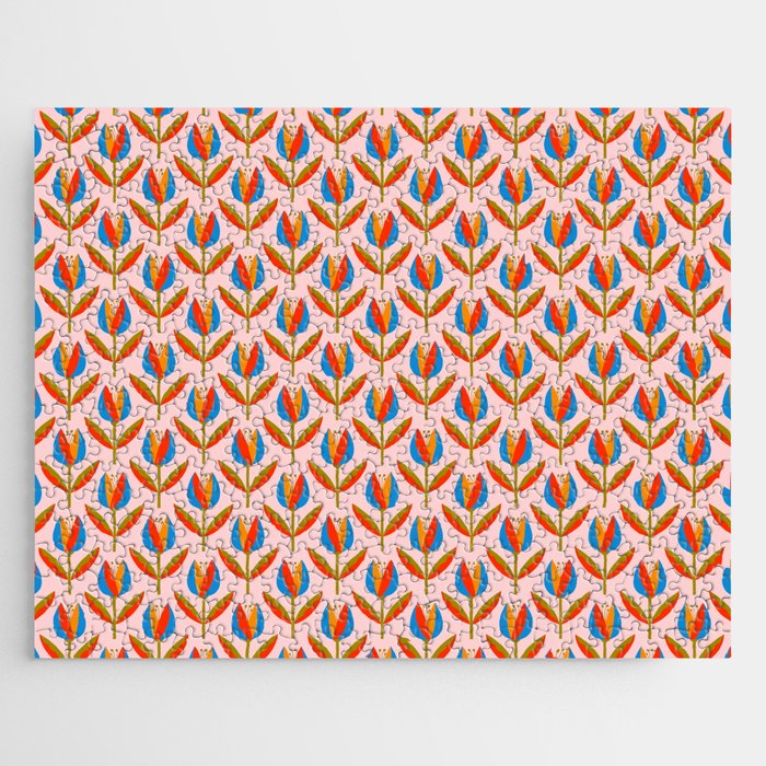 Bohemian Summer Tulips Pattern Jigsaw Puzzle Gallery Image 1