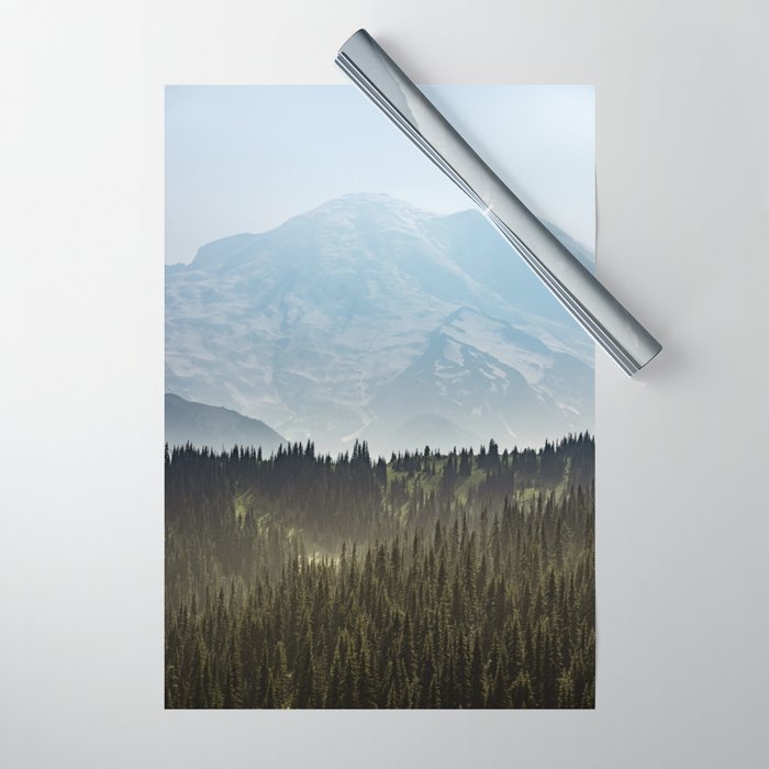 Epic Forest Mountain Adventure - Mount Rainier National Park Wrapping Paper Gallery Image 1