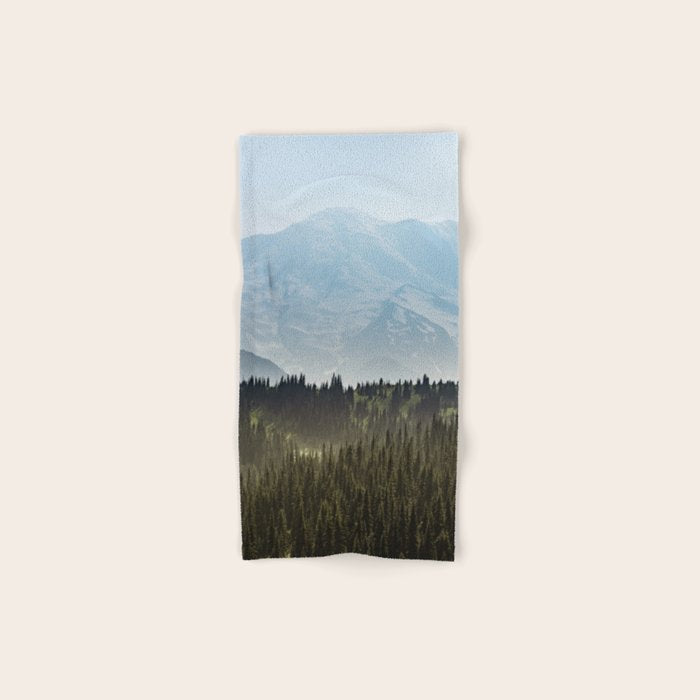 Epic Forest Mountain Adventure - Mount Rainier National Park Bath Towel Gallery Image 1