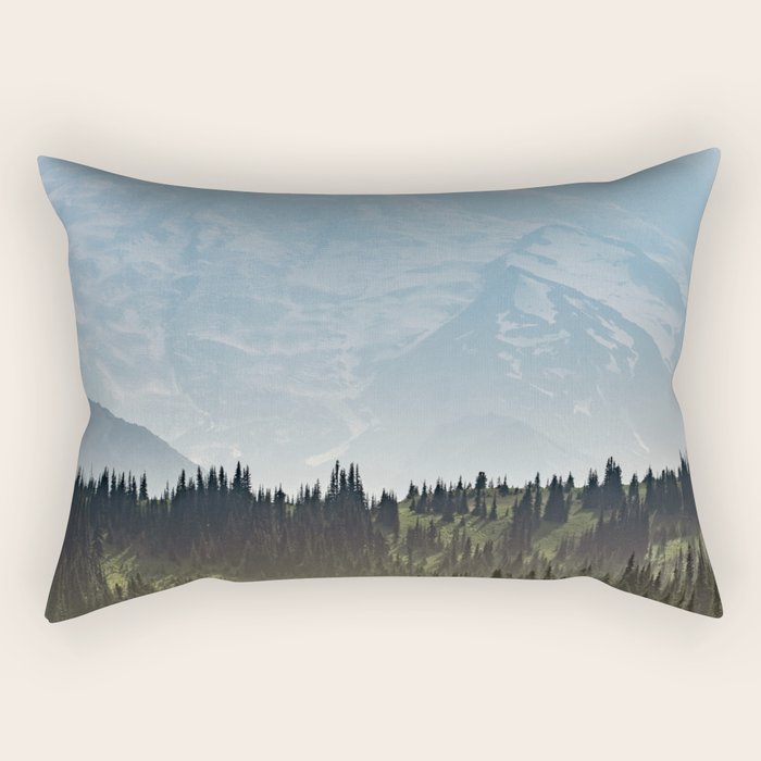 Epic Forest Mountain Adventure - Mount Rainier National Park Rectangular Pillow Gallery Image 2