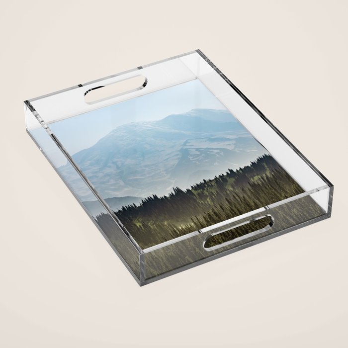 Epic Forest Mountain Adventure - Mount Rainier National Park Acrylic Tray Gallery Image 1