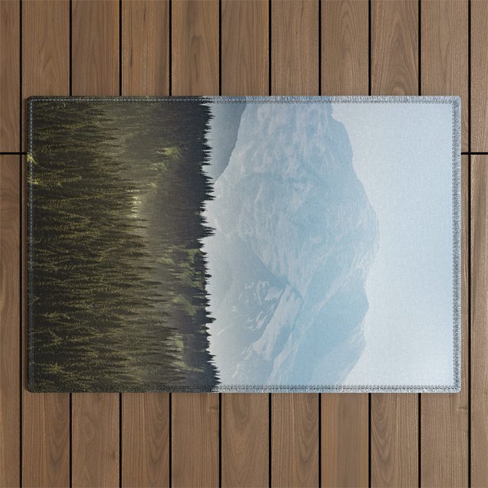 Epic Forest Mountain Adventure - Mount Rainier National Park Outdoor Rug Gallery Image 1