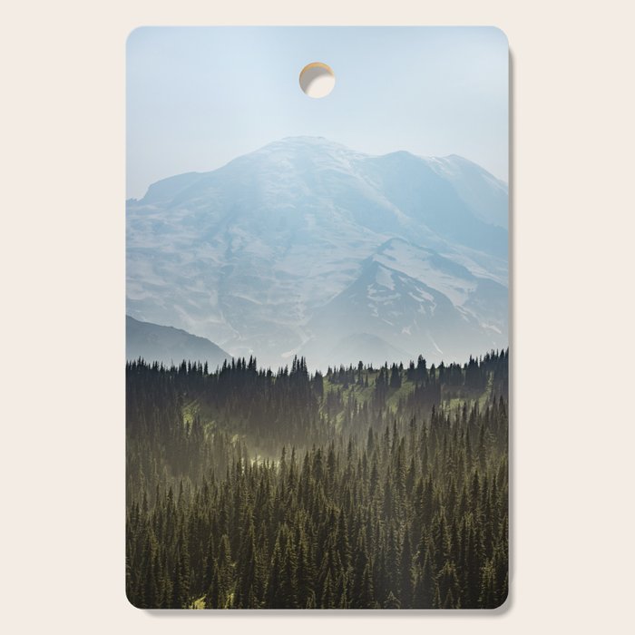 Epic Forest Mountain Adventure - Mount Rainier National Park Cutting Board Gallery Image 1