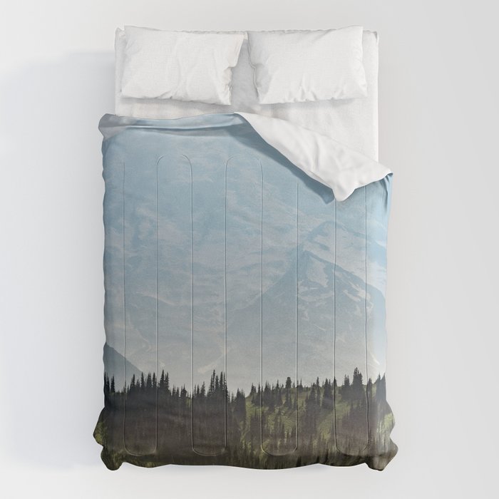 Epic Forest Mountain Adventure - Mount Rainier National Park Comforter Gallery Image 1