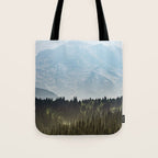 Epic Forest Mountain Adventure - Mount Rainier National Park Tote Bag Gallery Image 1