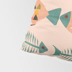 mid mod retro fishes pink Pillow Sham Gallery Image 4