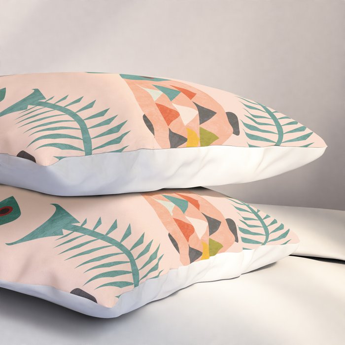 mid mod retro fishes pink Pillow Sham Gallery Image 3