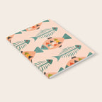 mid mod retro fishes pink Notebook Gallery Image 2