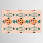 mid mod retro fishes pink Tablecloth Gallery Image 2