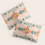 mid mod retro fishes pink Pillow Sham Gallery Image 3