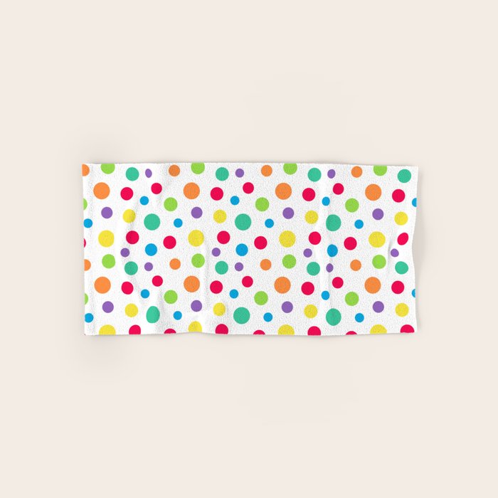 Rainbow Polka Dot Party Bath Towel Gallery Image 1