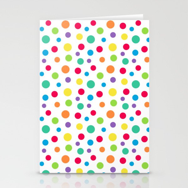 Rainbow Polka Dot Party Stationery Card Gallery Image 1