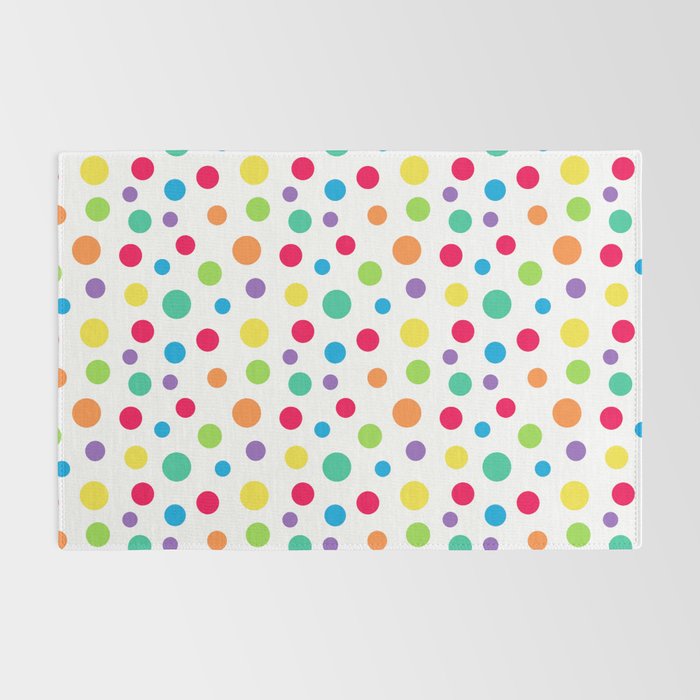 Rainbow Polka Dot Party Rug Gallery Image 2