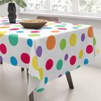 Rainbow Polka Dot Party Tablecloth Gallery Image 3