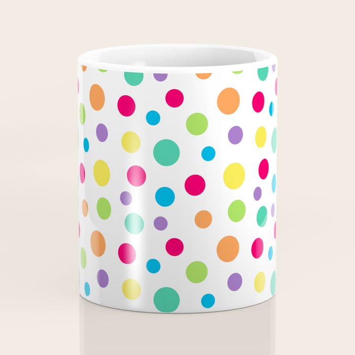Rainbow Polka Dot Party Coffee Mug Gallery Image 4
