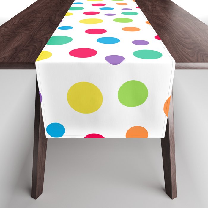 Rainbow Polka Dot Party Table Runner Gallery Image 1