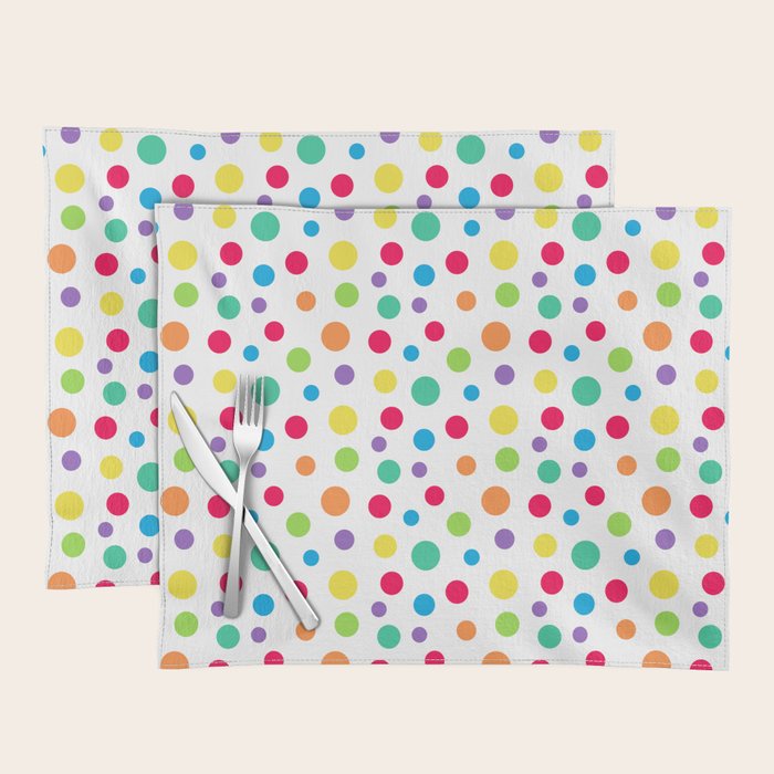 Rainbow Polka Dot Party Placemat Gallery Image 1