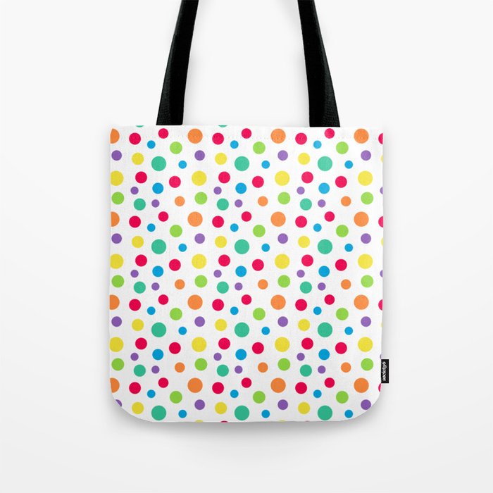 Rainbow Polka Dot Party Tote Bag Gallery Image 1