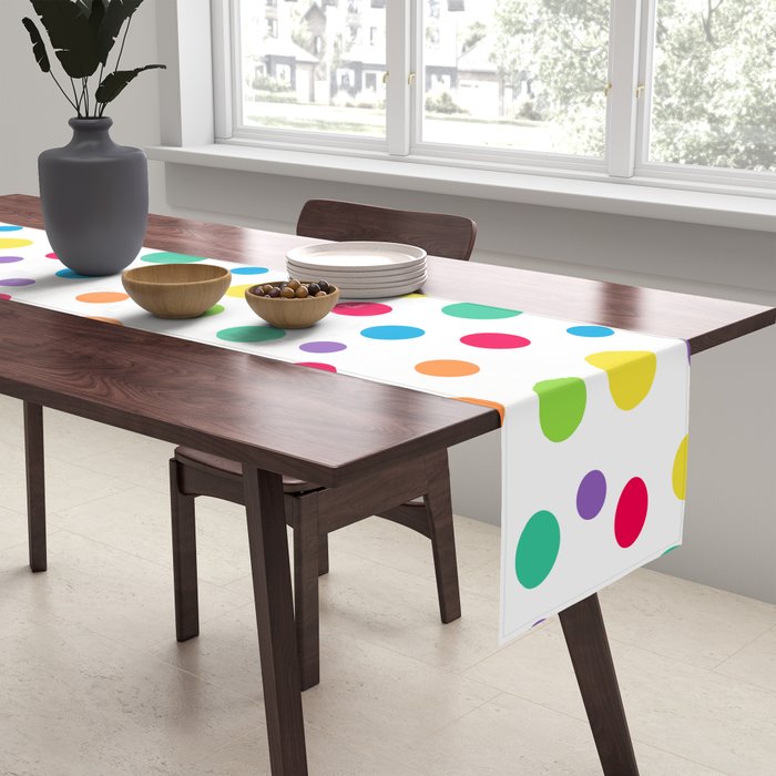 Rainbow Polka Dot Party Table Runner Gallery Image 2