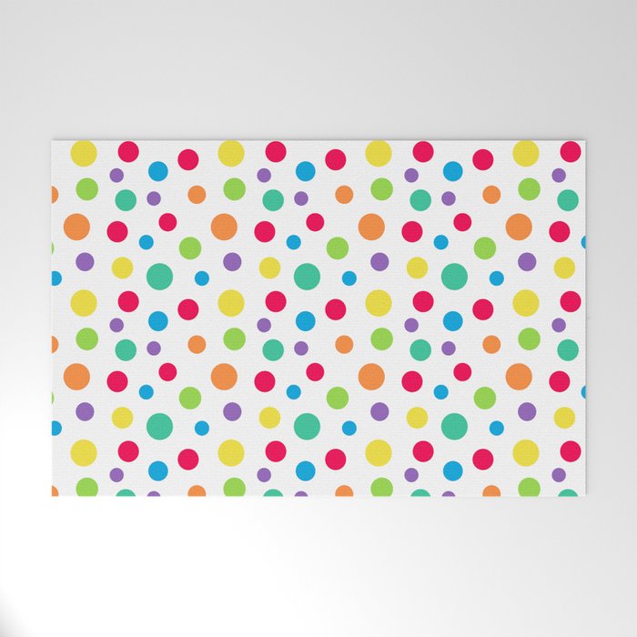Rainbow Polka Dot Party Welcome Mat Gallery Image 1