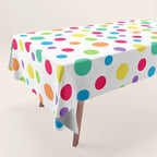 Rainbow Polka Dot Party Tablecloth Gallery Image 1