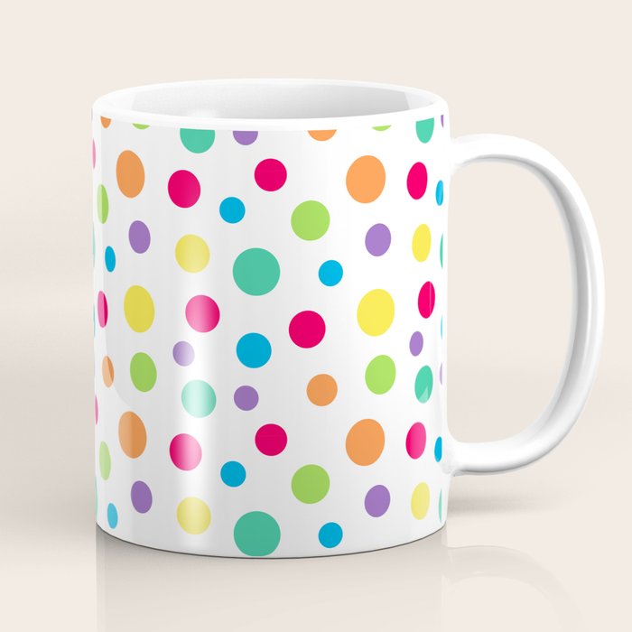 Rainbow Polka Dot Party Coffee Mug Gallery Image 1