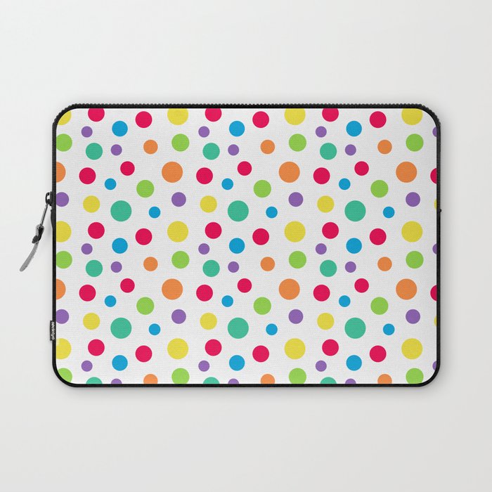Rainbow Polka Dot Party Laptop Sleeve Gallery Image 1