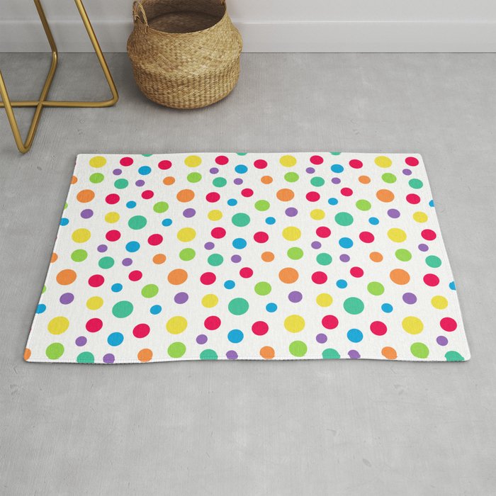 Rainbow Polka Dot Party Rug Gallery Image 1