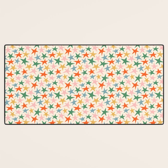 Retro christmas star shape art pattern Desk Mat Gallery Image 3
