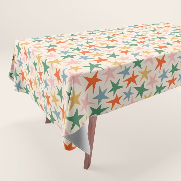 Retro christmas star shape art pattern Tablecloth Gallery Image 1