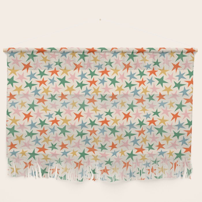 Retro christmas star shape art pattern Wall Hanging Gallery Image 1