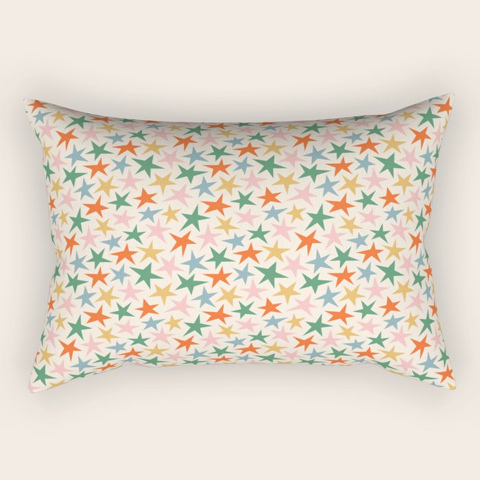 Retro christmas star shape art pattern Rectangular Pillow Gallery Image 2