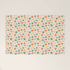 Retro christmas star shape art pattern Welcome Mat Gallery Image 1