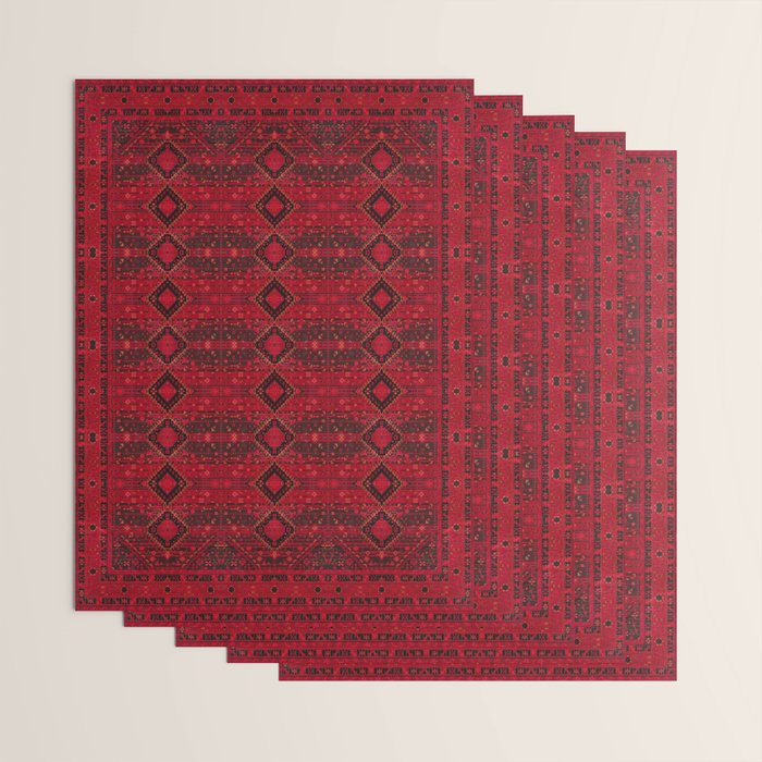 Scarlet Elegance: Oriental Moroccan & Ottoman Artistry Wrapping Paper Gallery Image 3