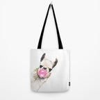 Bubble Gum Sneaky Llama Tote Bag Gallery Image 2