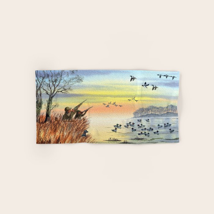 Duck Hunting With Dad For Goldeneye Bath Towel Gallery Image 1