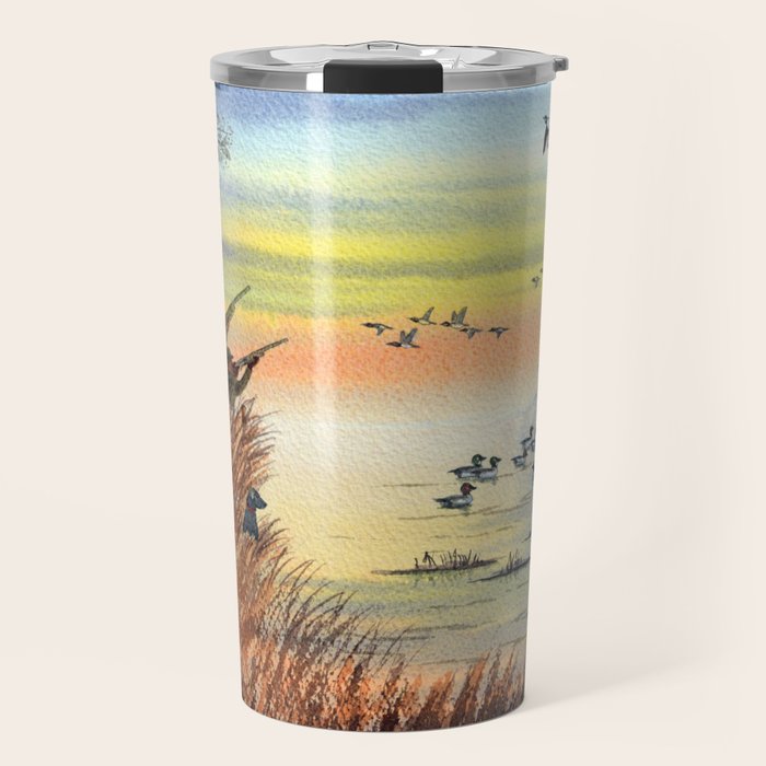 Duck Hunting With Dad For Goldeneye Travel Mug Gallery Image 1
